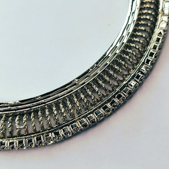 Silver Tone Bangle with Crystals - Picture 8 of 16